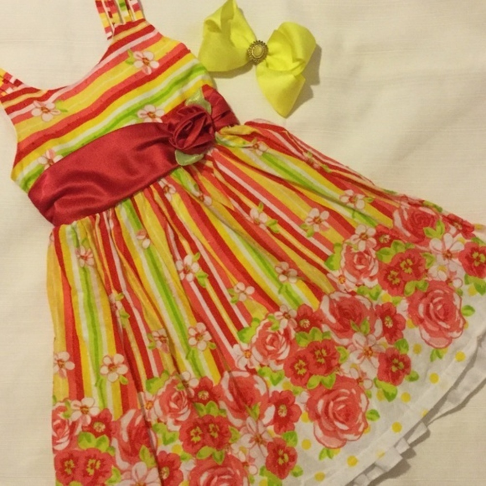 🌺Bonnie Jean lovely flower girls dress size 6 EUC